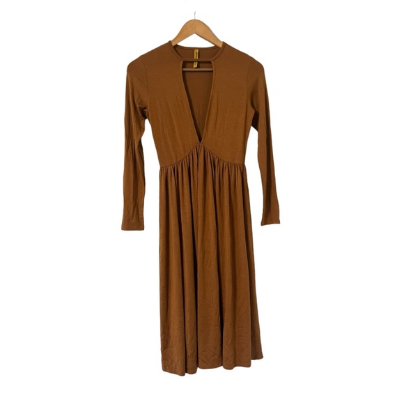 RACHEL PALLY Lianne Mustard Cut Out Keyhole Long Sleeve Dress - Picture 4 of 6